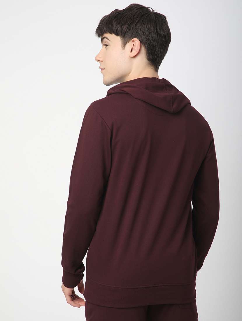 men solid long sleeve hooded sweatshirt - 22266732 -  Standard Image - 3
