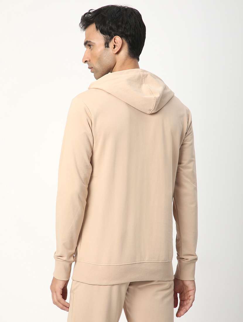 men solid long sleeve hooded sweatshirt - 22266737 -  Standard Image - 3