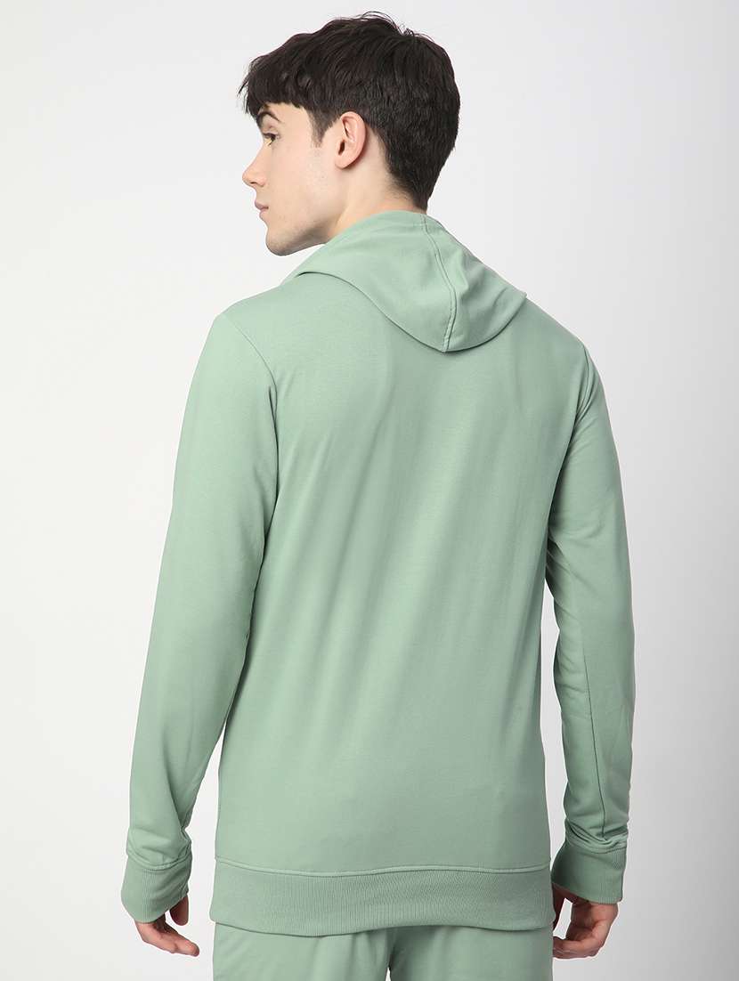 men solid long sleeve hooded sweatshirt - 22266739 -  Standard Image - 3
