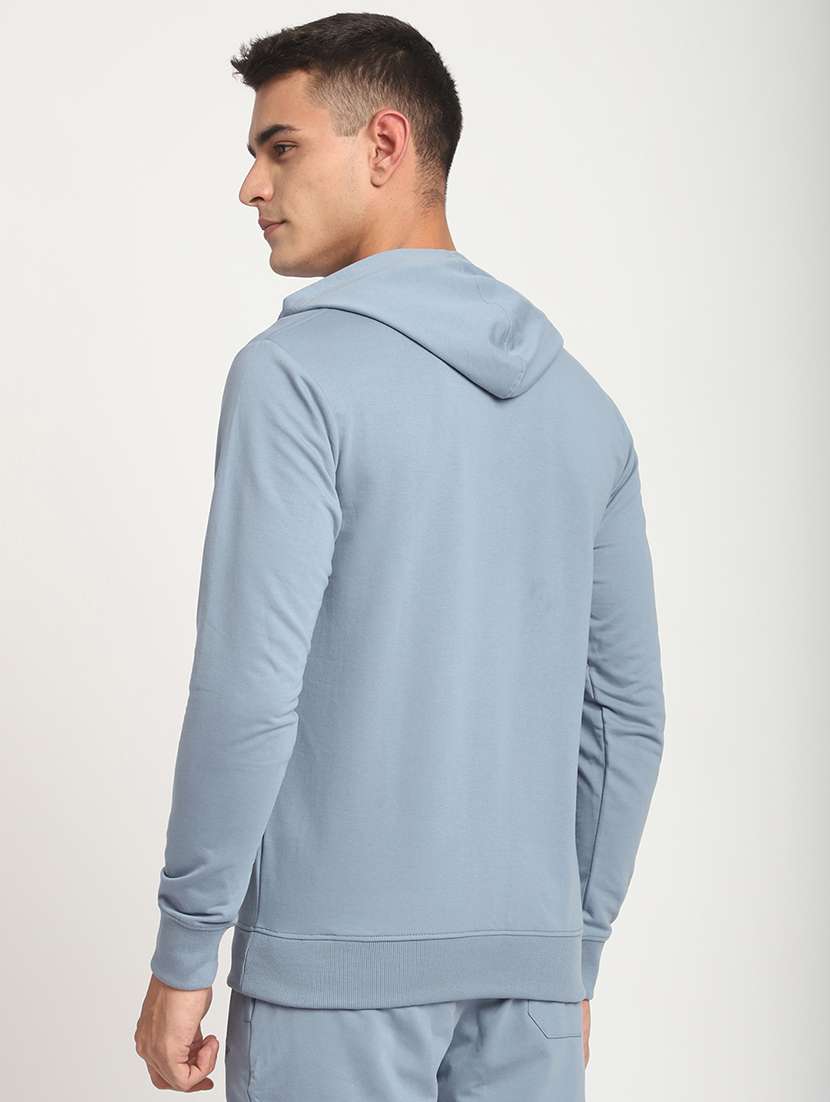 men solid long sleeve hooded sweatshirt - 22266743 -  Standard Image - 3