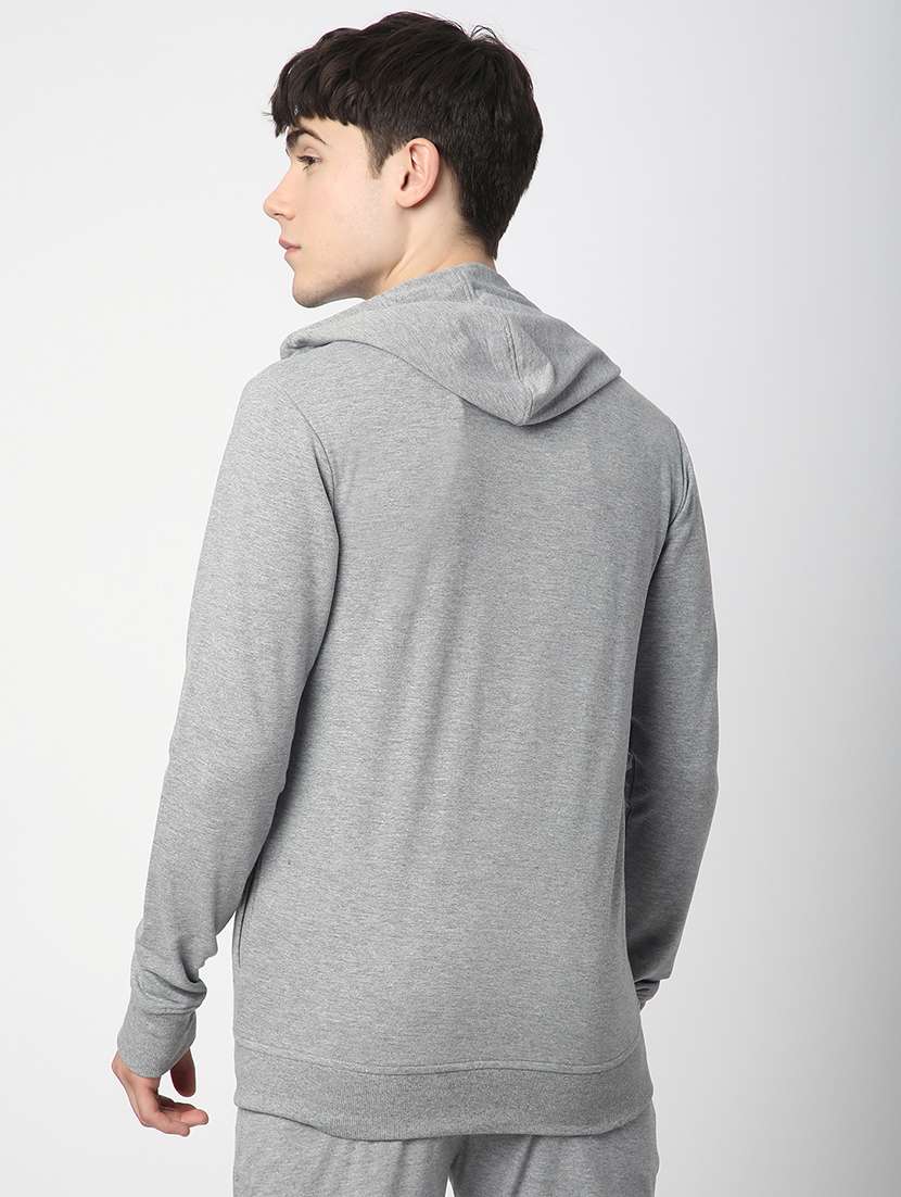 men solid long sleeve hooded sweatshirt - 22266752 -  Standard Image - 3
