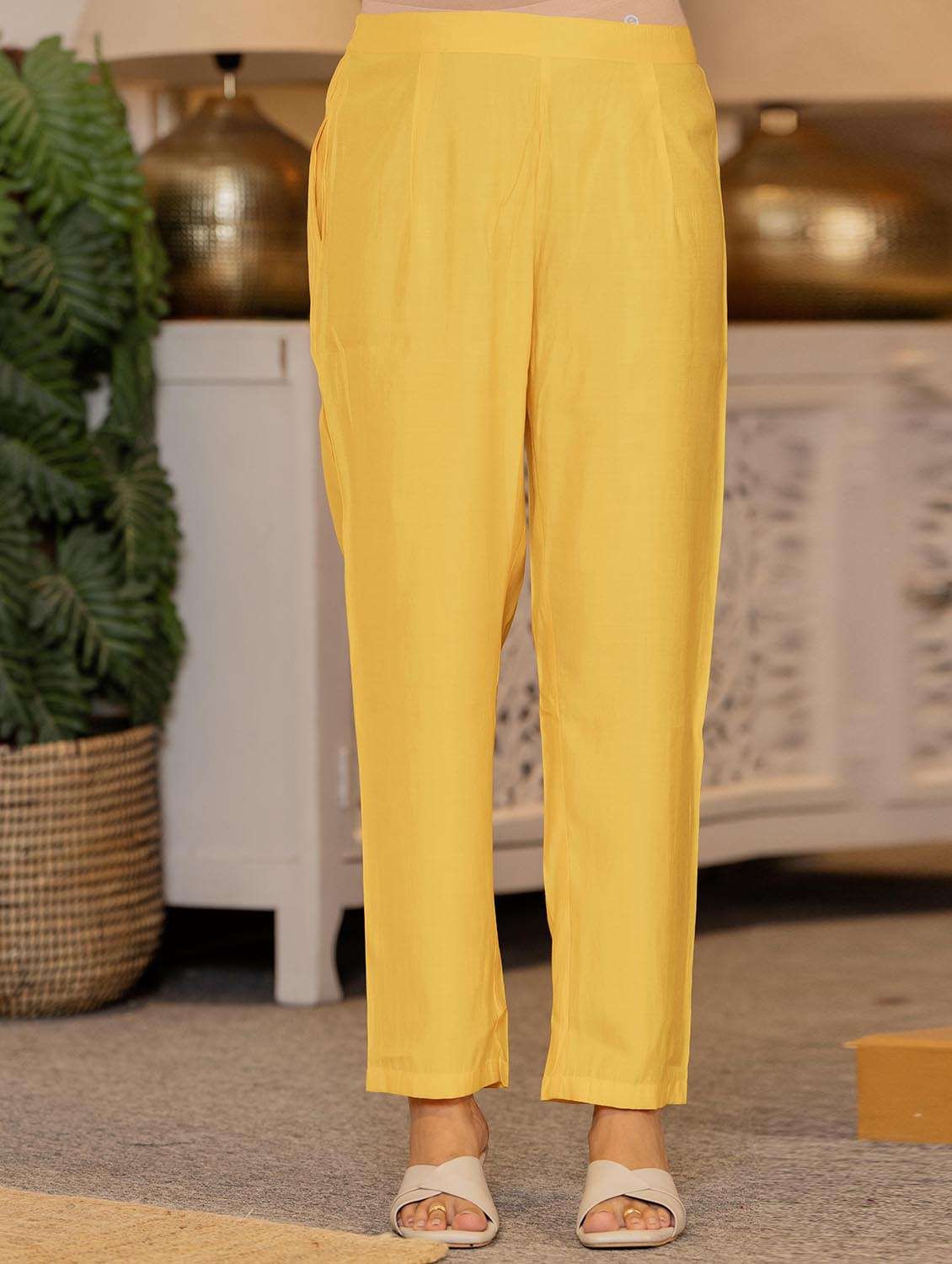 women solid with work three quarter sleeve kurta pant with dupatta set - 22266763 -  Standard Image - 3