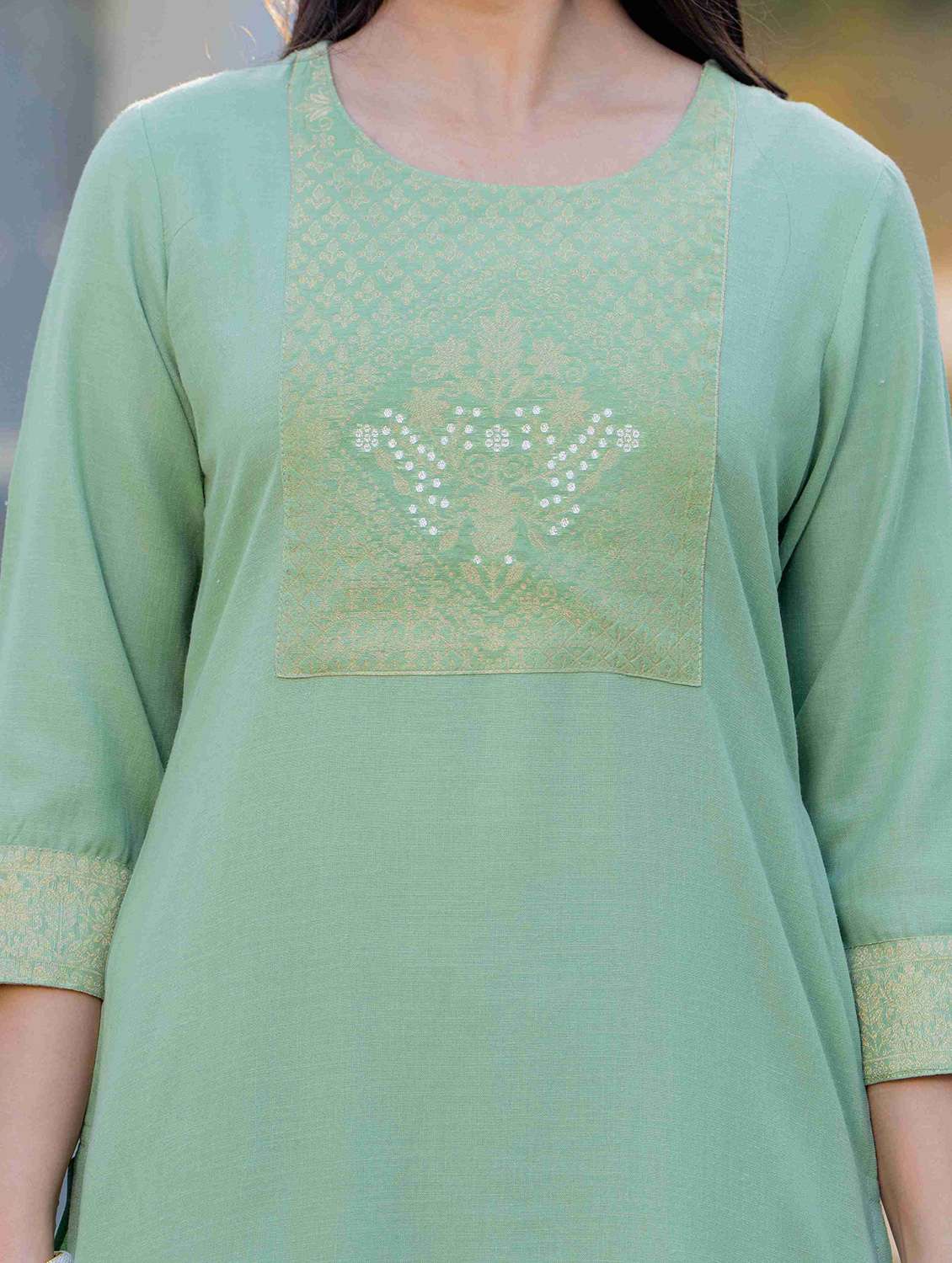 women self design three quarter sleeve kurta palazzo with dupatta set - 22266767 -  Standard Image - 3