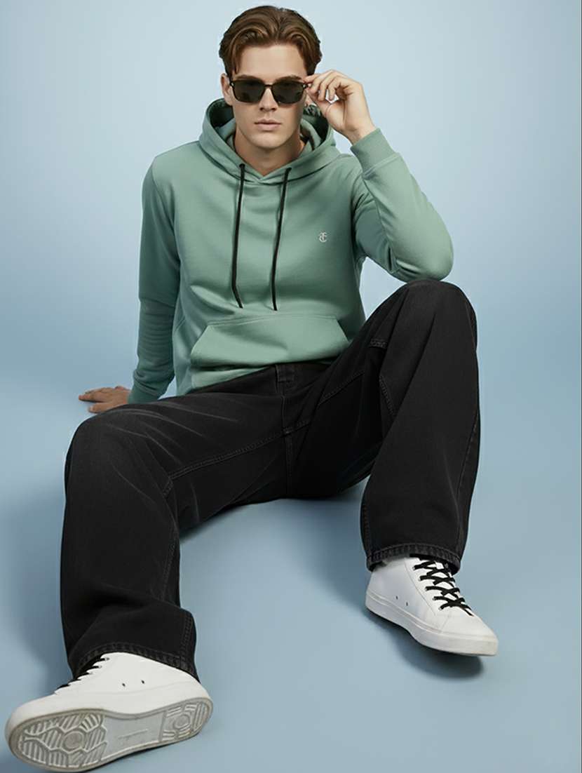 men solid long sleeve regular fit sweatshirt