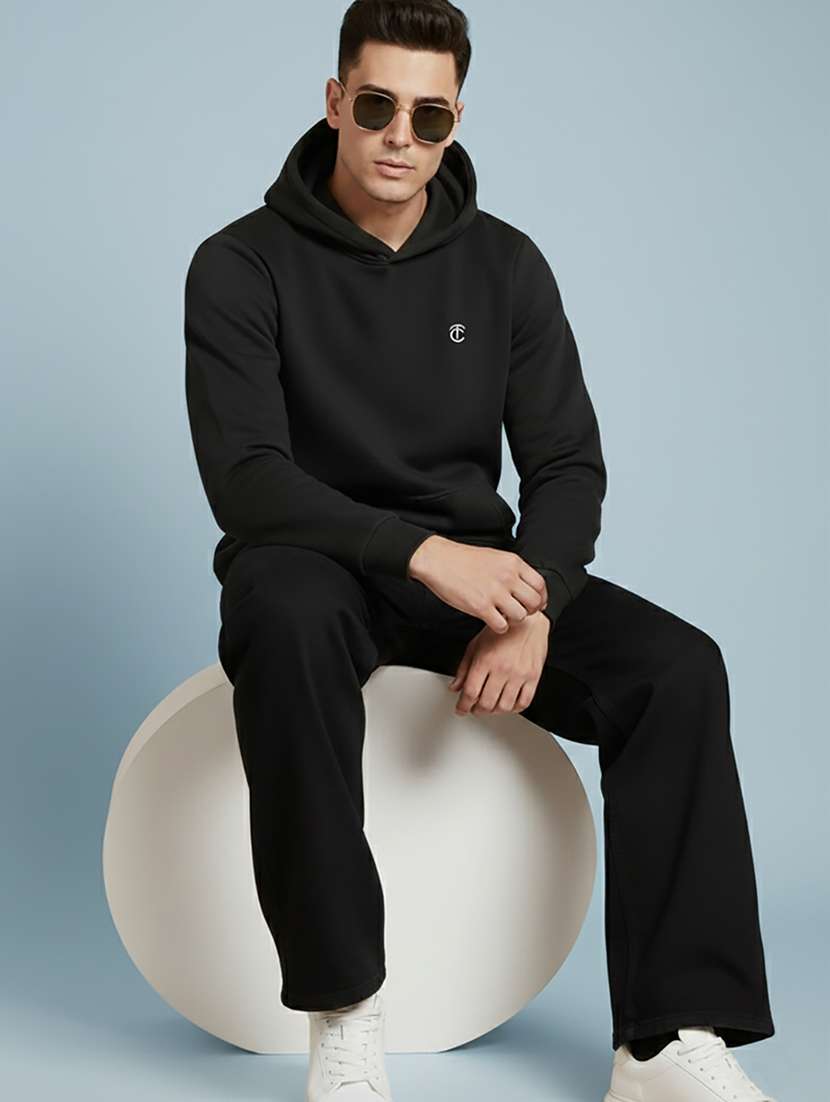 men solid long sleeve regular fit sweatshirt