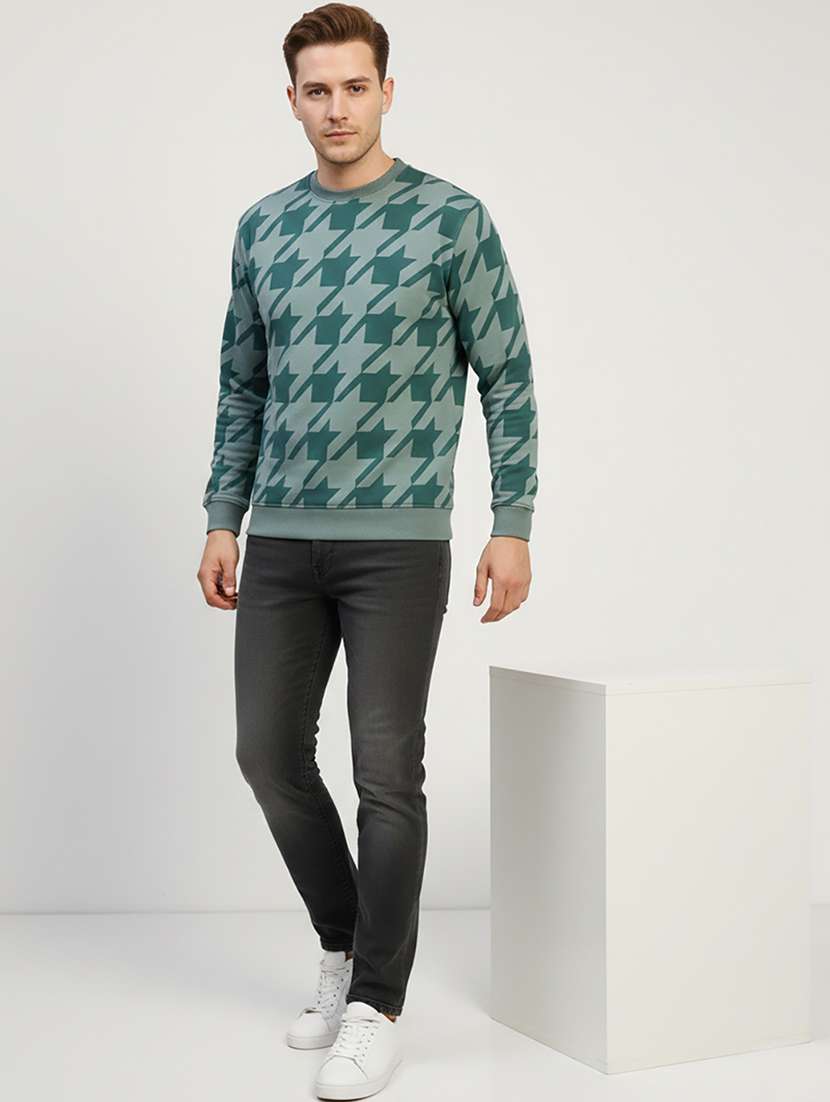 men printed long sleeve regular fit sweatshirt