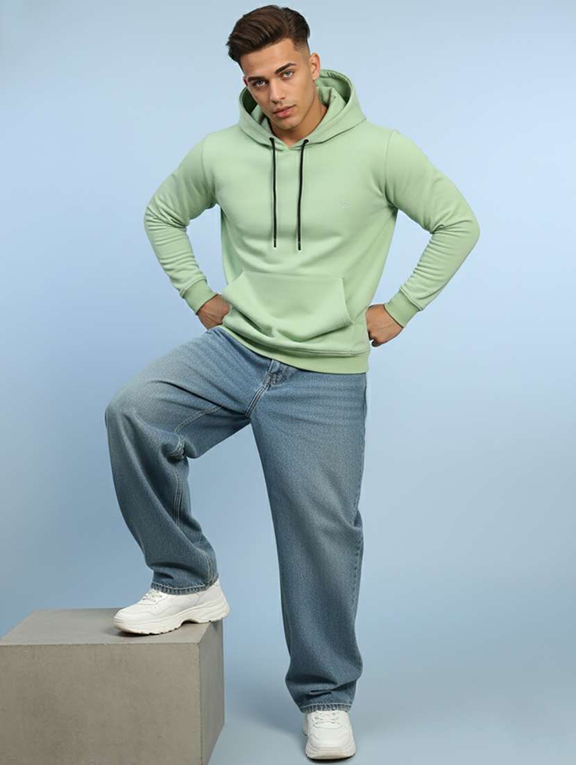 men solid long sleeve regular fit sweatshirt