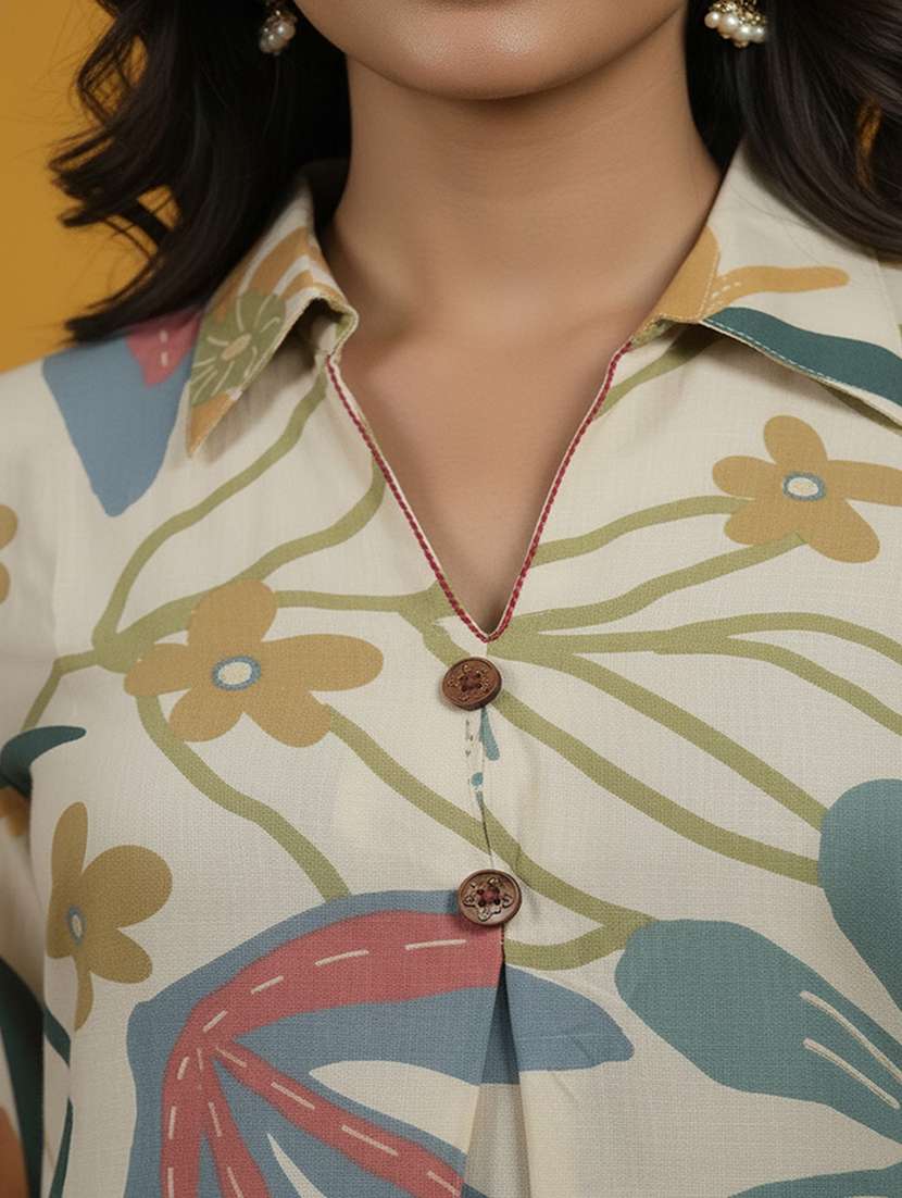 women three quarter sleeve ethnic co-ord set - 22267060 -  Standard Image - 3