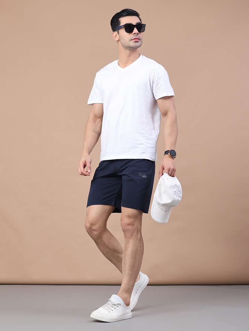 men solid mid rise regular fit shorts - 22267490 -  Standard Image - 5