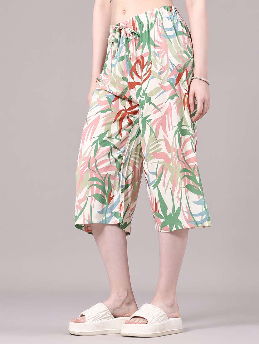 women printed mid rise culottes  - 22267532 -  Standard Image - 3