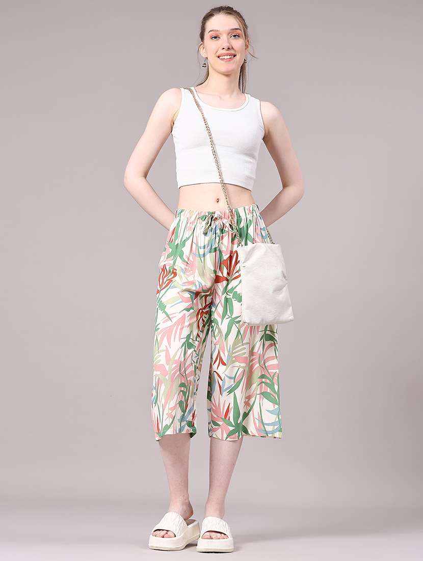 women printed mid rise culottes  - 22267532 -  Standard Image - 5