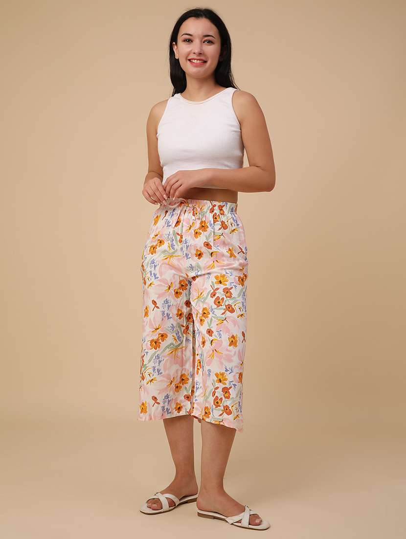 multi colored rayon capri capris - 22267541 -  Standard Image - 5