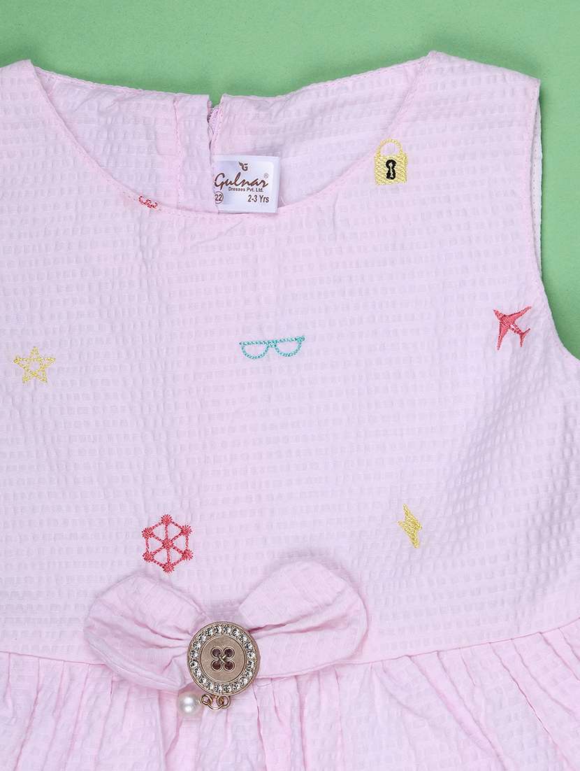girls embroidered sleeveless tiered frock - 22267548 -  Standard Image - 3