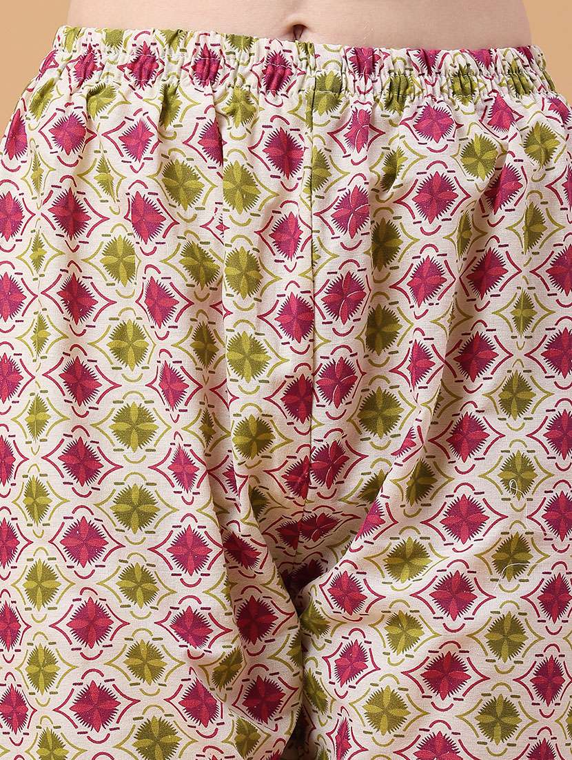 women printed three quarter sleeve kurta pant with dupatta set - 22267600 -  Standard Image - 5