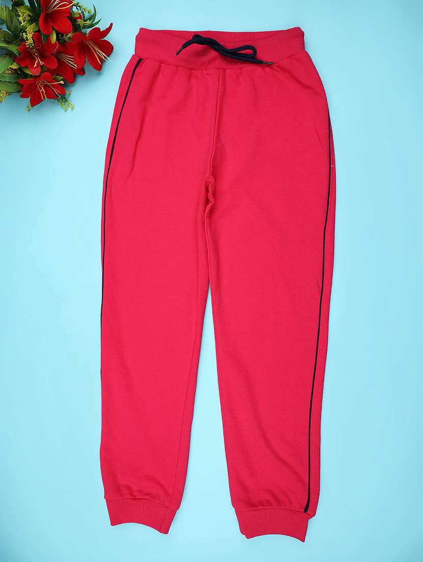 girls solid mid rise jogger