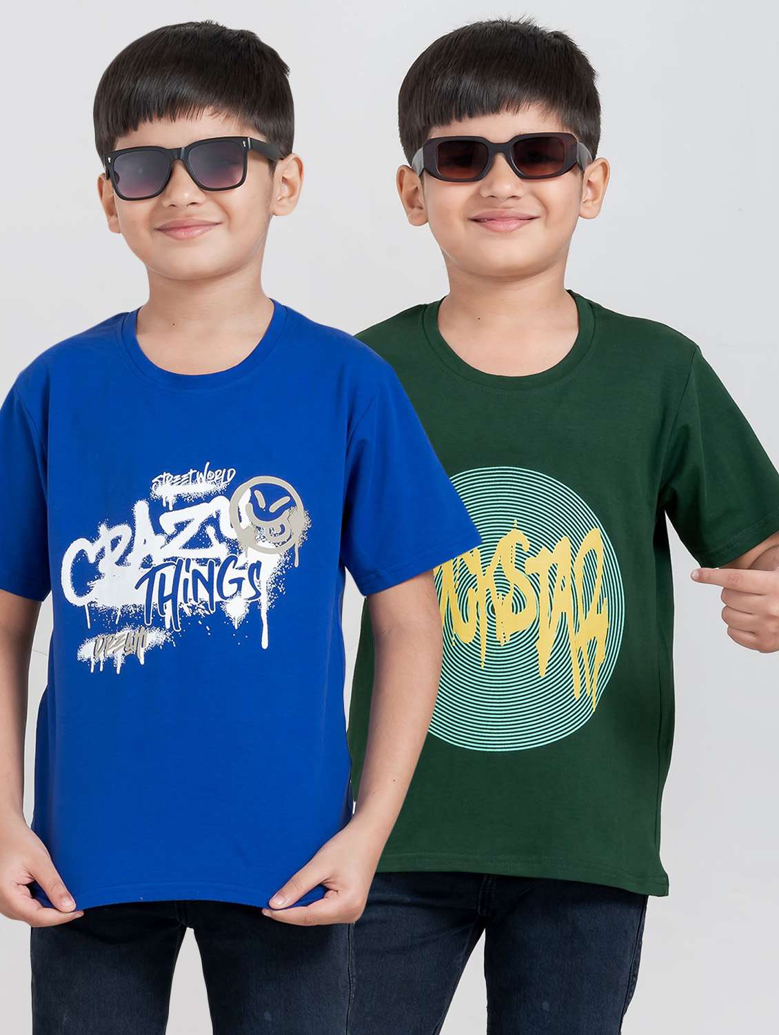 boys pack of 2 printed short sleeve t-shirt