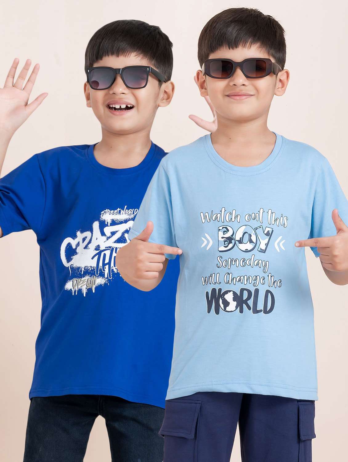 boys pack of 2 printed short sleeve t-shirt