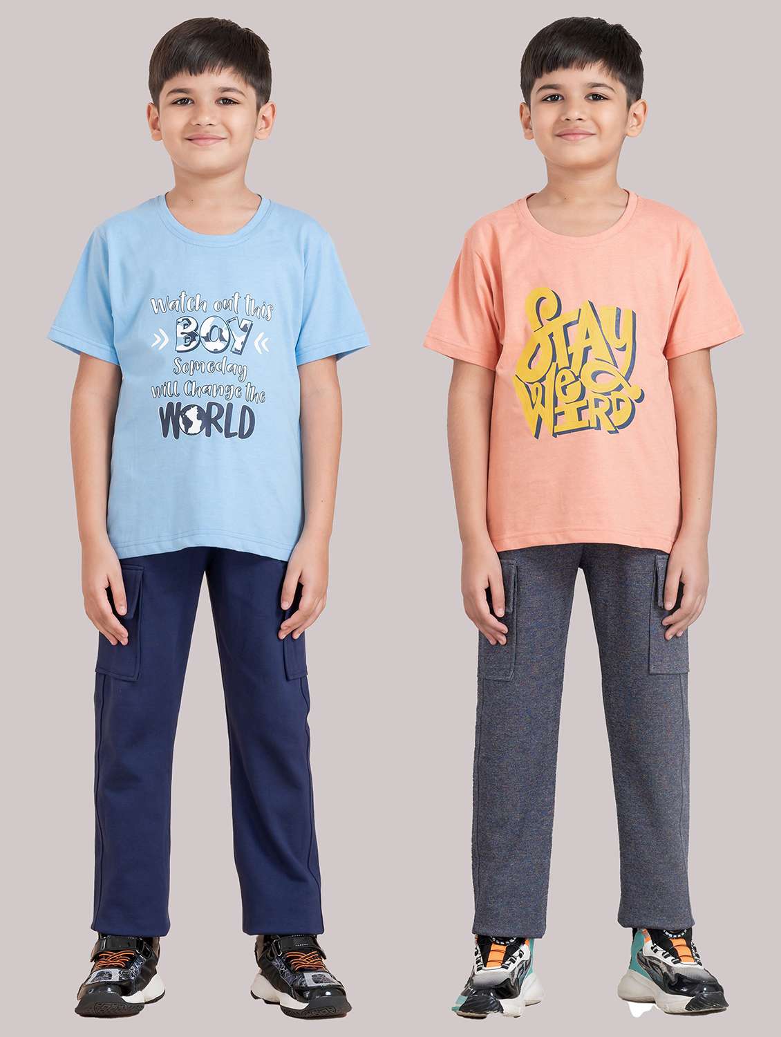 boys pack of 2 printed short sleeve t-shirt