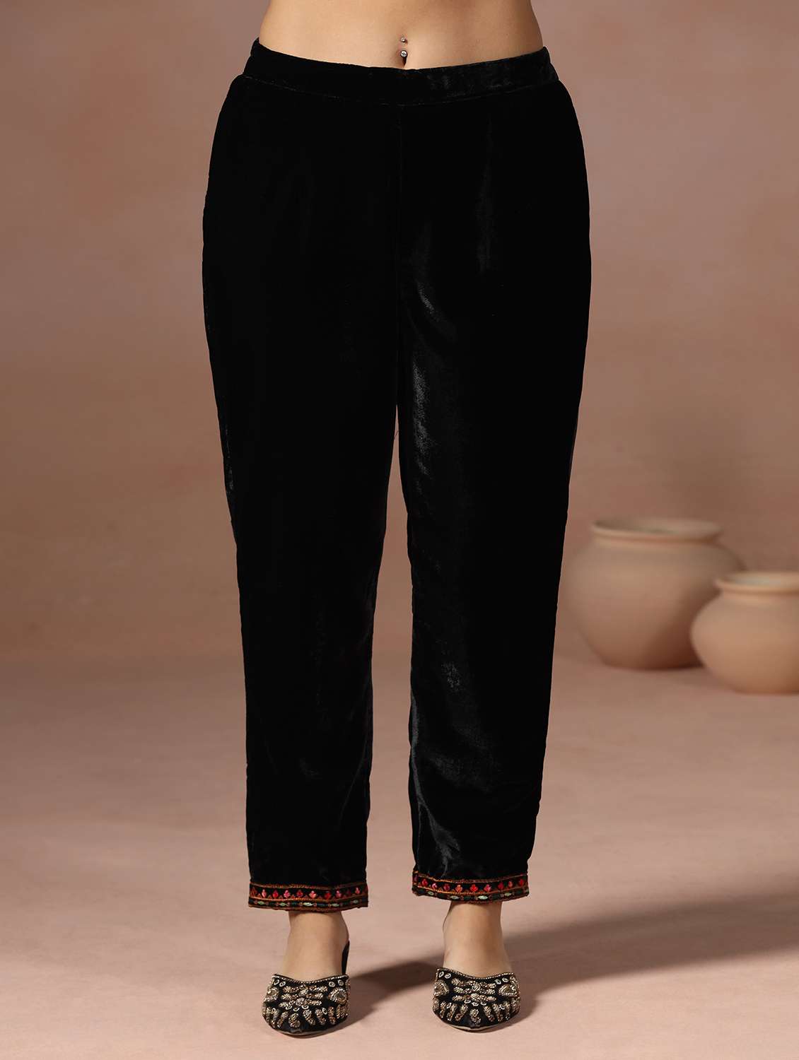 women solid with work three quarter sleeve kurta pant with dupatta set - 22267811 -  Standard Image - 5