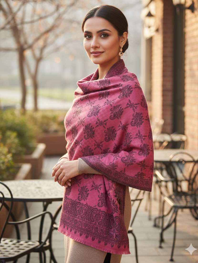 women printed winter stole