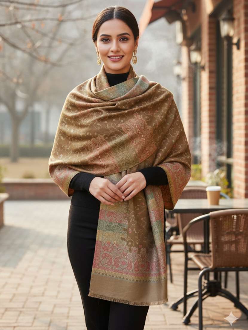 women printed winter stole