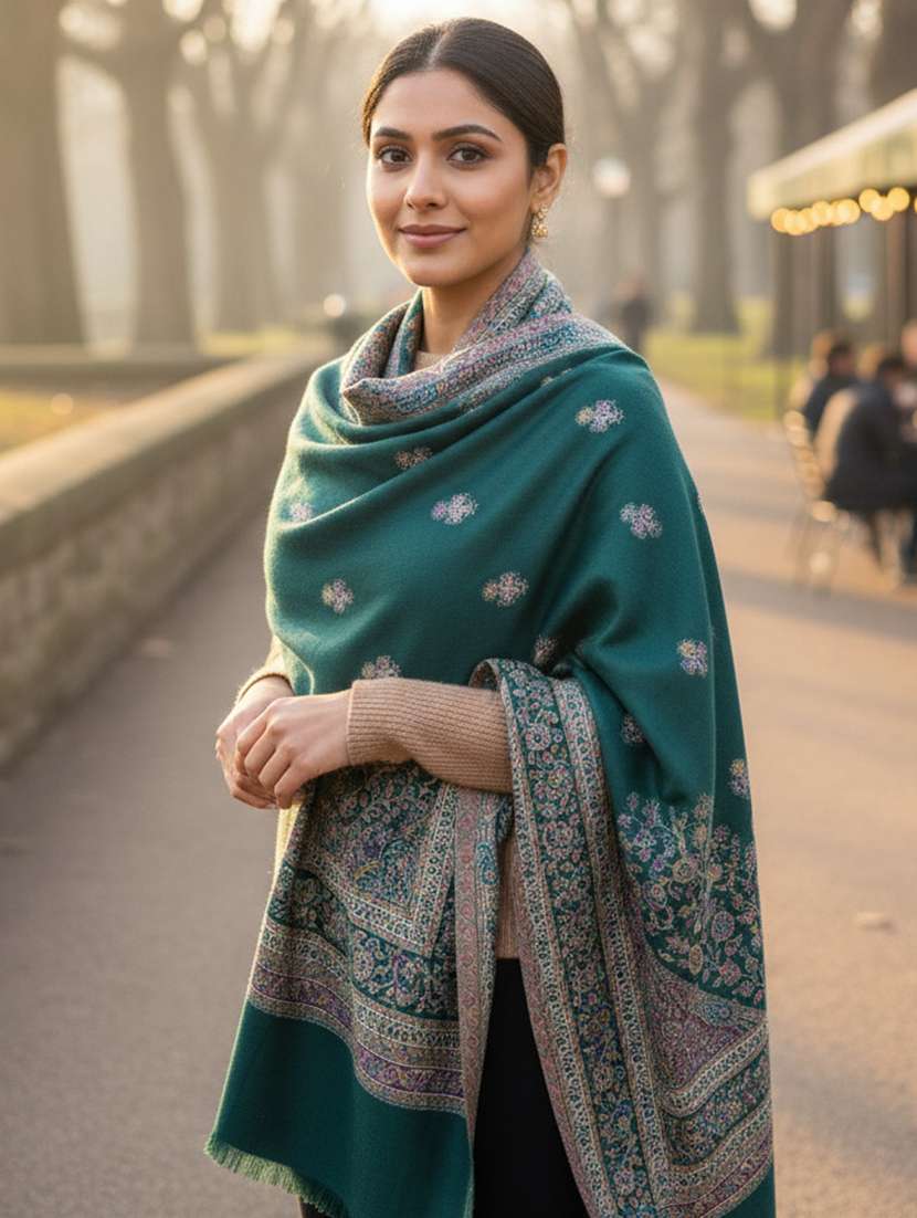 women printed winter stole