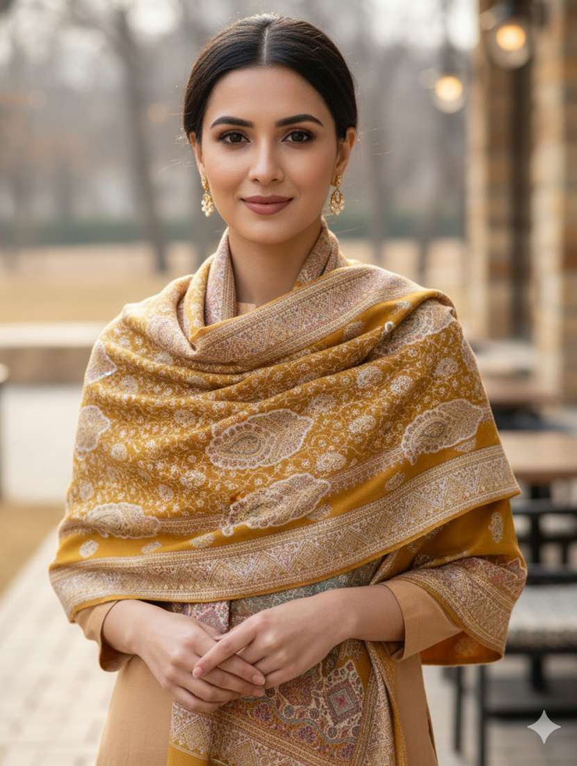 women printed winter stole