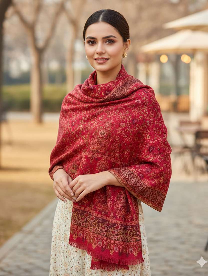 women printed winter stole