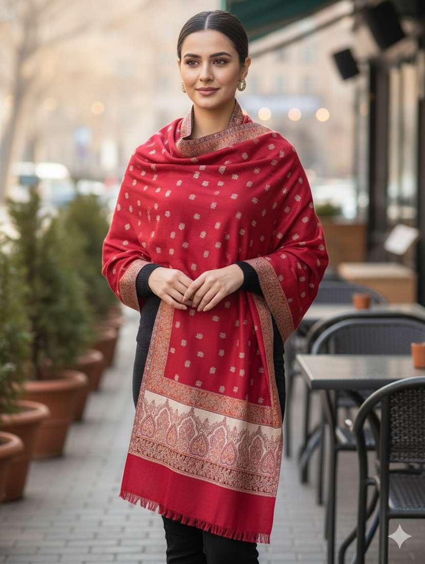 women printed winter stole