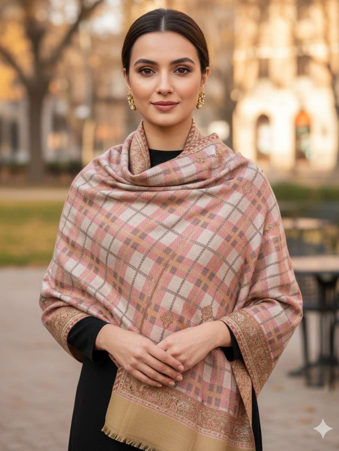 women printed winter stole