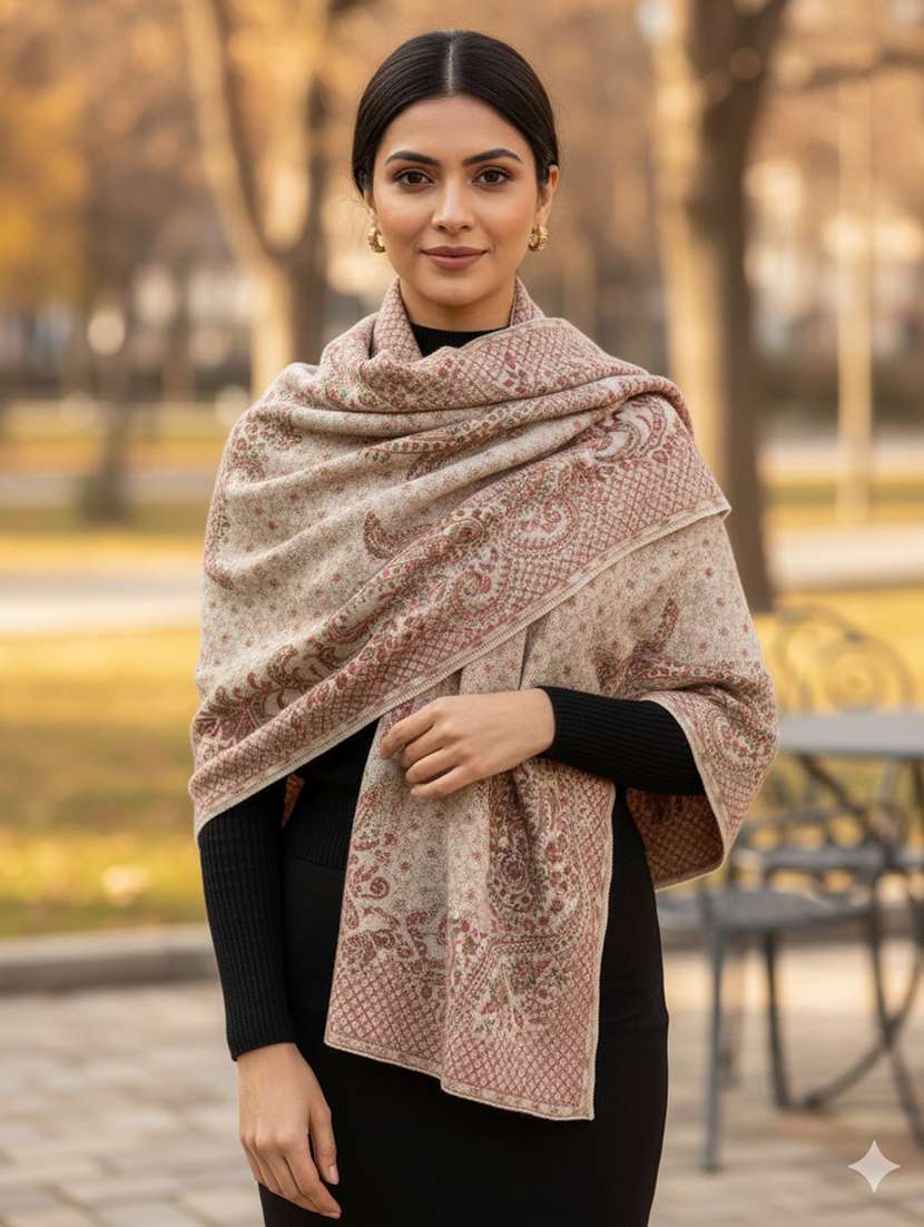 women self design winter shawl