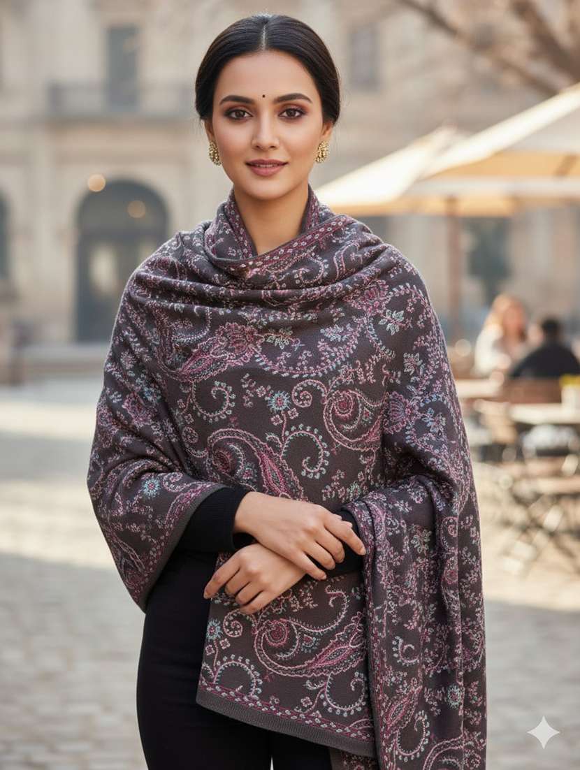 women paisley winter shawl