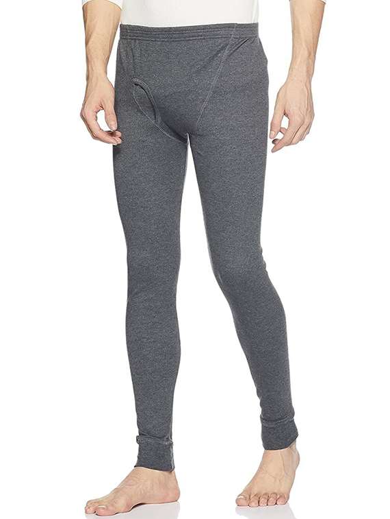 men solid mid rise thermal bottom