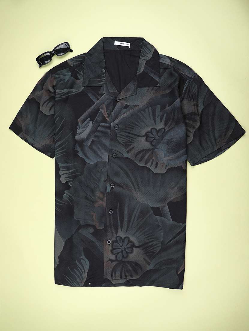 boys floral short sleeve casual shirt