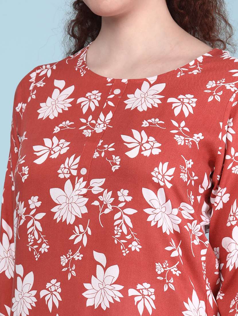 women floral print round neck kurta - 22268286 -  Standard Image - 5