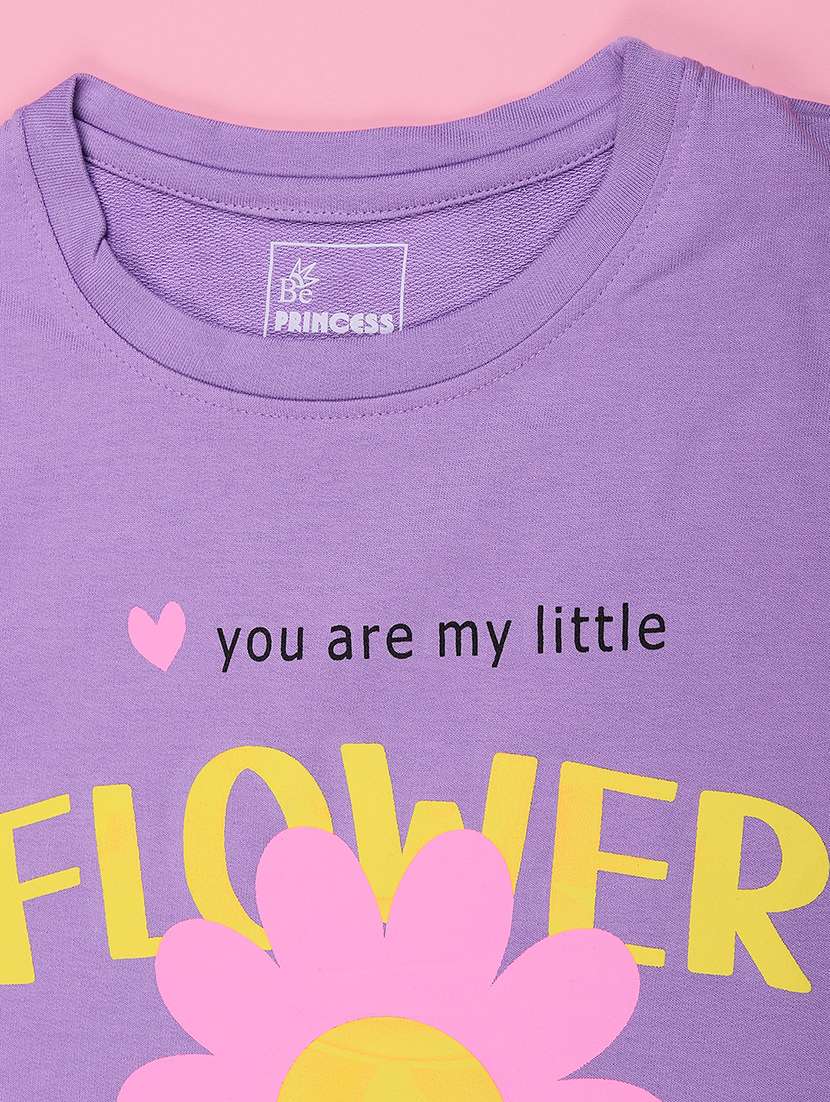 girls printed round neck regular fit tee - 22268300 -  Standard Image - 3