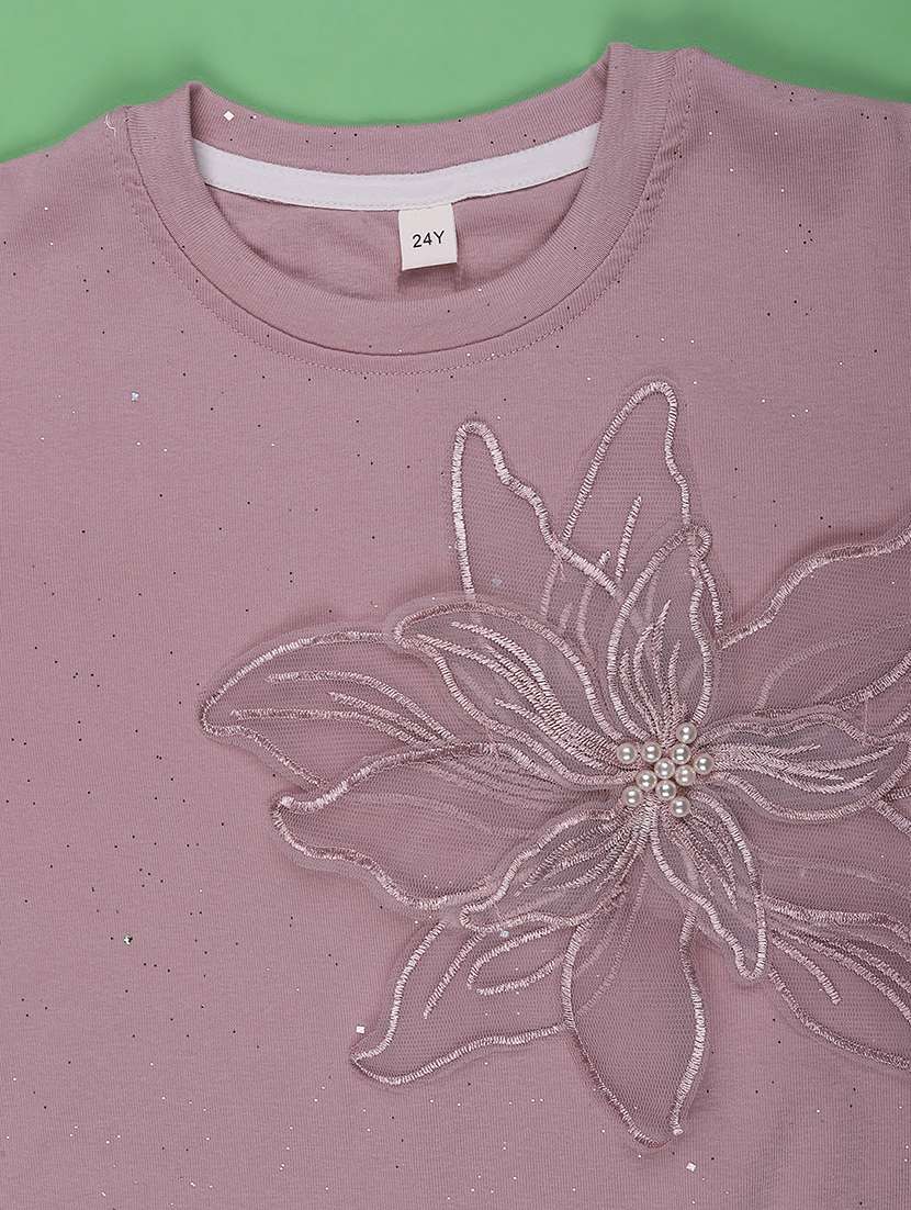 girls embroidered short sleeve tee - 22268304 -  Standard Image - 3