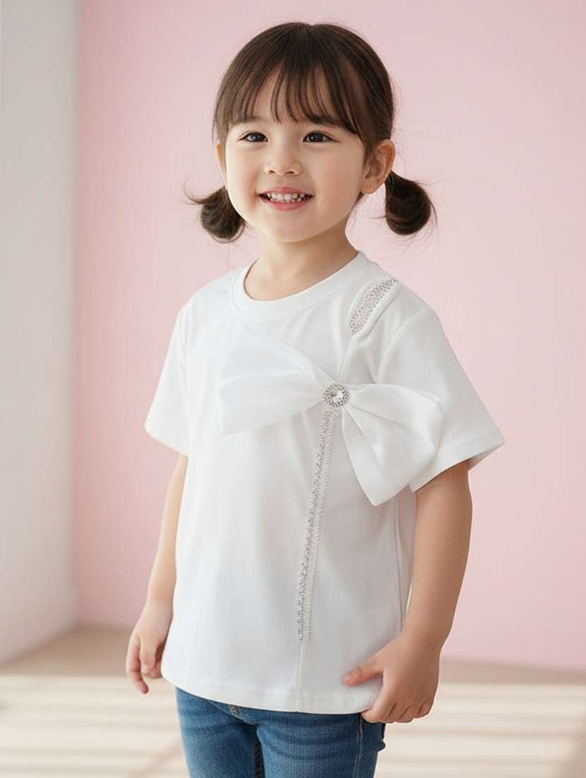 girls self designed short sleeve tee