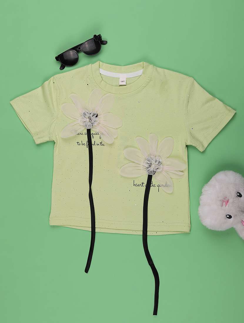 girls self designed short sleeve tee