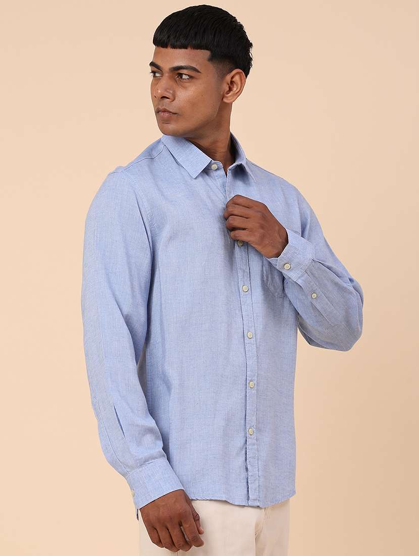 men solid long sleeve regular fit casual shirt - 22268327 -  Standard Image - 3