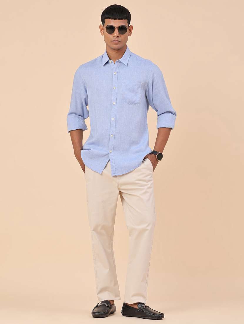 men solid long sleeve regular fit casual shirt - 22268327 -  Standard Image - 5