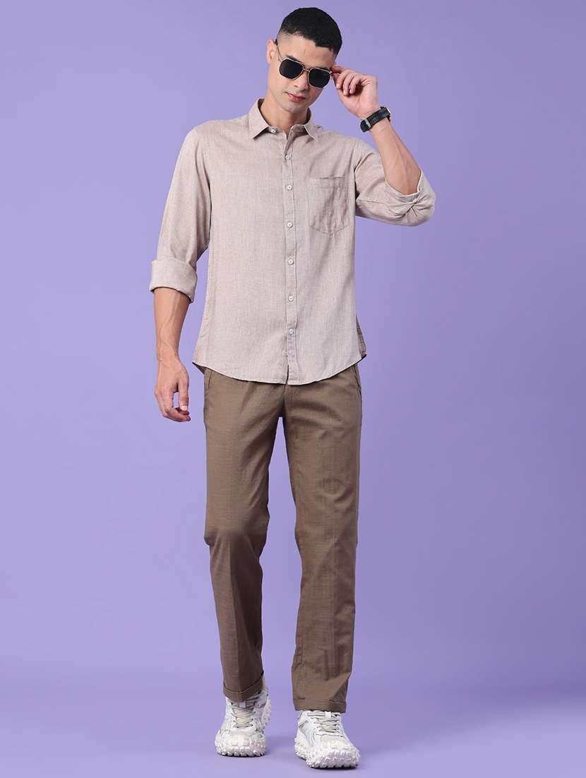 men solid long sleeve regular fit casual shirt - 22268329 -  Standard Image - 5