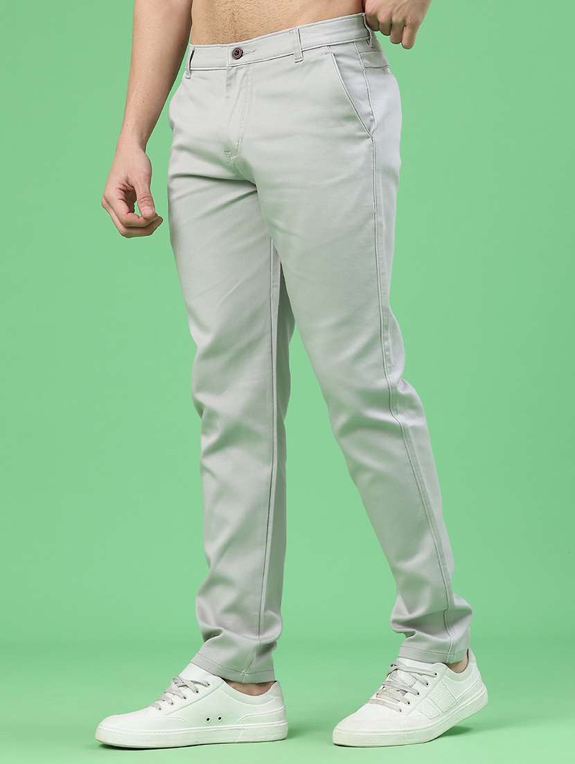 men solid mid rise chinos casual trouser - 22268416 -  Standard Image - 3