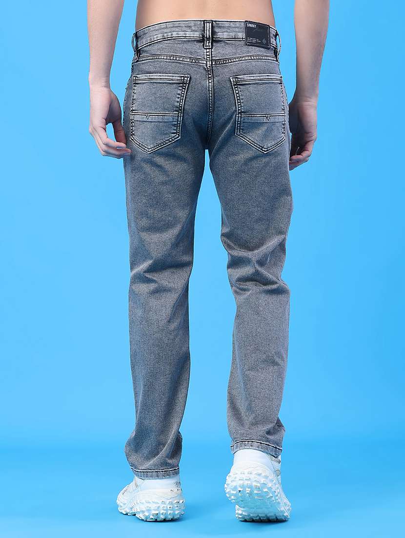 men plain mid rise full length jeans - 22268430 -  Standard Image - 3