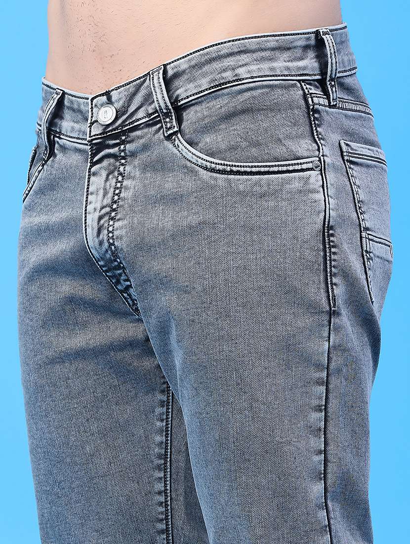 men plain mid rise full length jeans - 22268430 -  Standard Image - 5