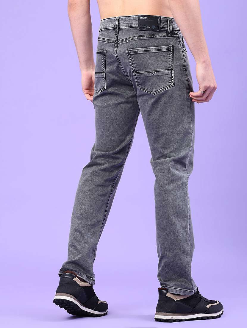 men plain mid rise full length jeans - 22268431 -  Standard Image - 3