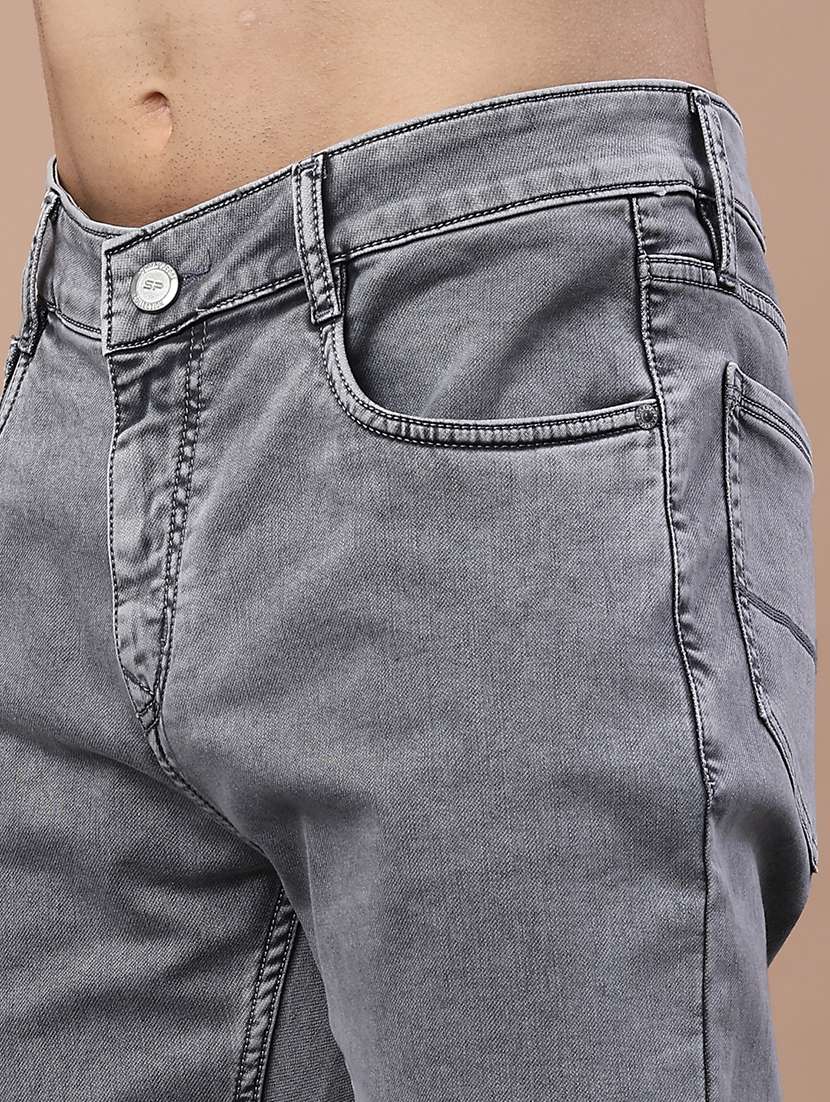 men plain mid rise full length jeans - 22268434 -  Standard Image - 5
