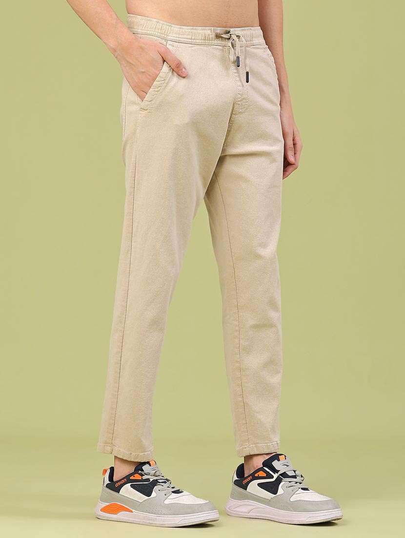 men beige denim jean