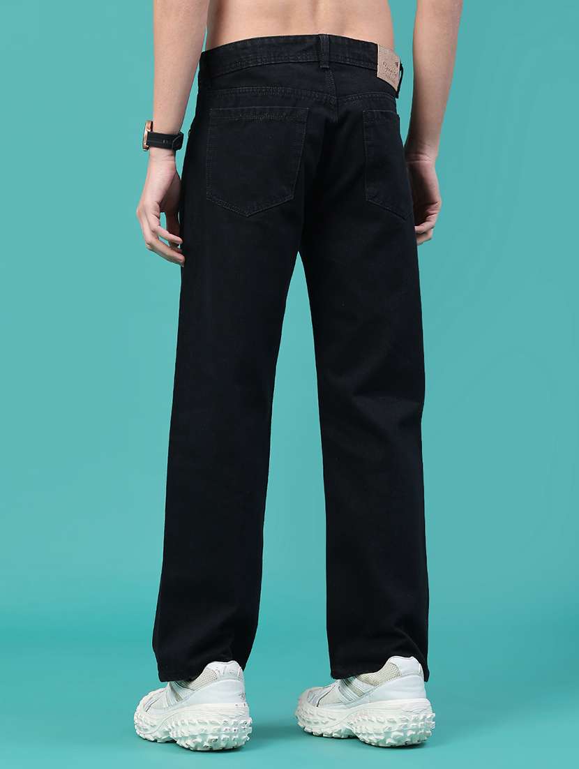 men plain mid rise full length straight jeans - 22268458 -  Standard Image - 3