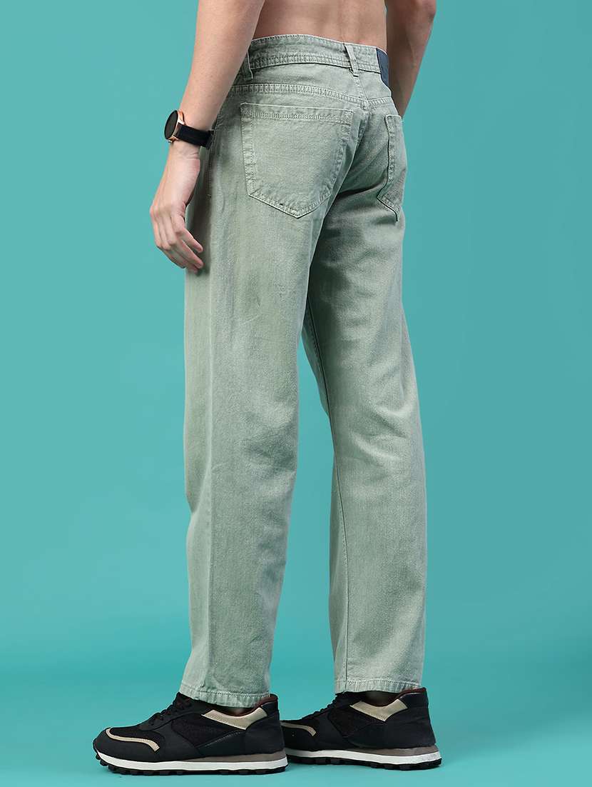 men plain mid rise full length straight jeans - 22268460 -  Standard Image - 3